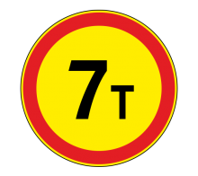  Дорожный знак - 3.11 Ограничение массы (временный)