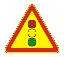 Дорожный знак - 1.8 Светофорное регулирование (временный)
