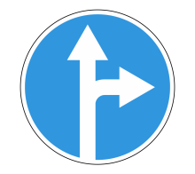  Дорожный знак 4.1.4 - Движение прямо или направо
