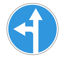 Дорожный знак 4.1.5 - Движение прямо или налево